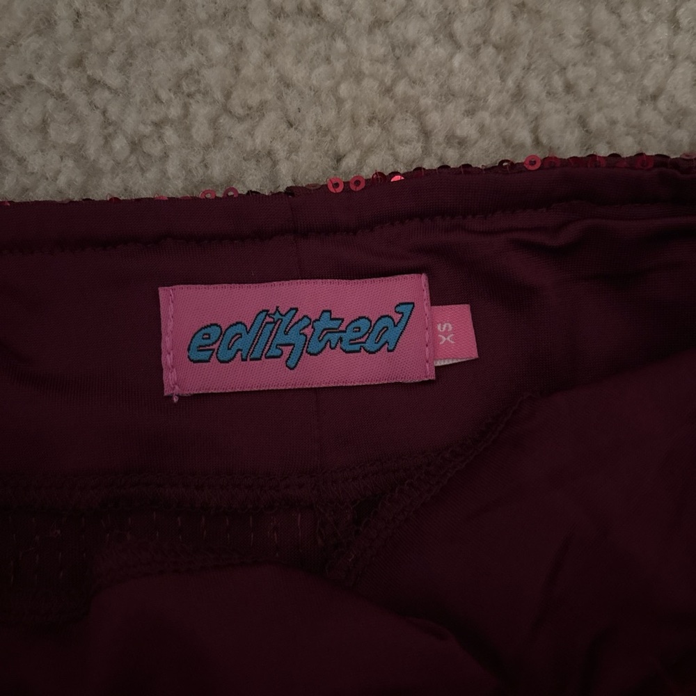 Edikted Sparkling Ruby Mini Skirt - image 2